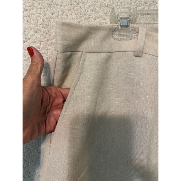 Calvin Klein Womens High Rise Minimalist Wide Leg Whitney Pant Beige Size 14 NWT - Picture 3 of 14